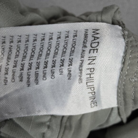 Club Monaco Pull On Pant Size 6 Wide Leg Woven Linen Cropped Relaxed Chic - Picture 8 of 12